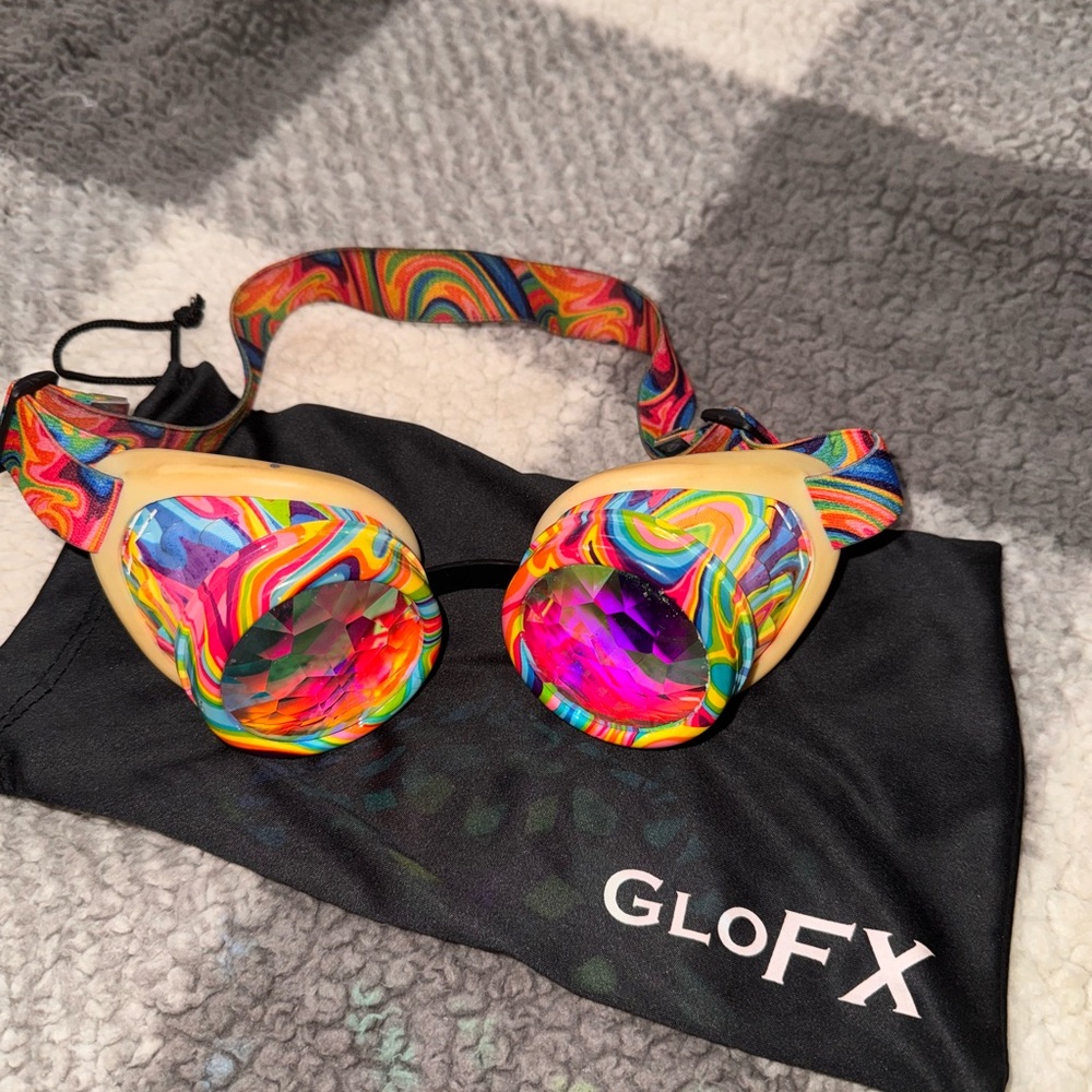 GloFX Kaleidoscope Goggles with Multicolor Swirl